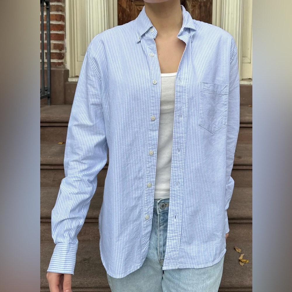 Brandy Melville Striped Stephanie Button Down Shirt - oversized